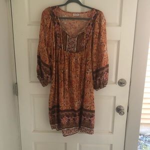 Bluetime orange boho dress